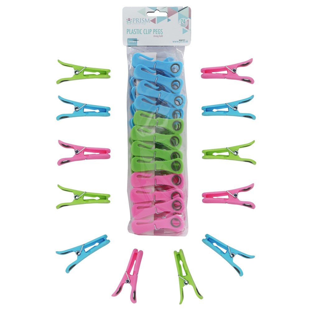 JVL Prism Plastic Clothes Pegs 24 Pack