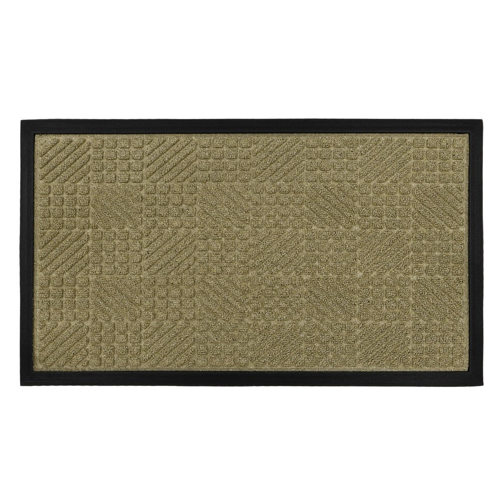 JVL Firth Beige Rubber Door Mat 40 x 70cm