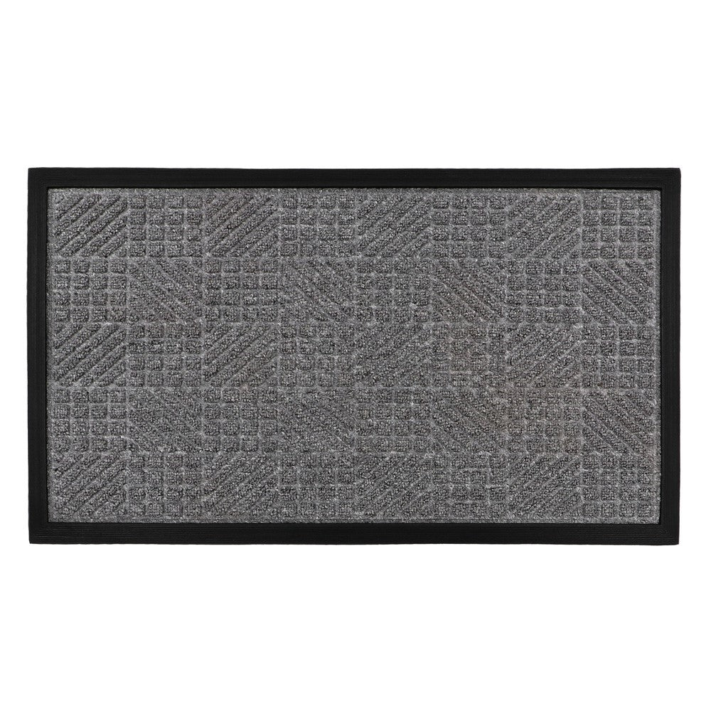 JVL Firth Grey Rubber Door Mat 40 x 70cm