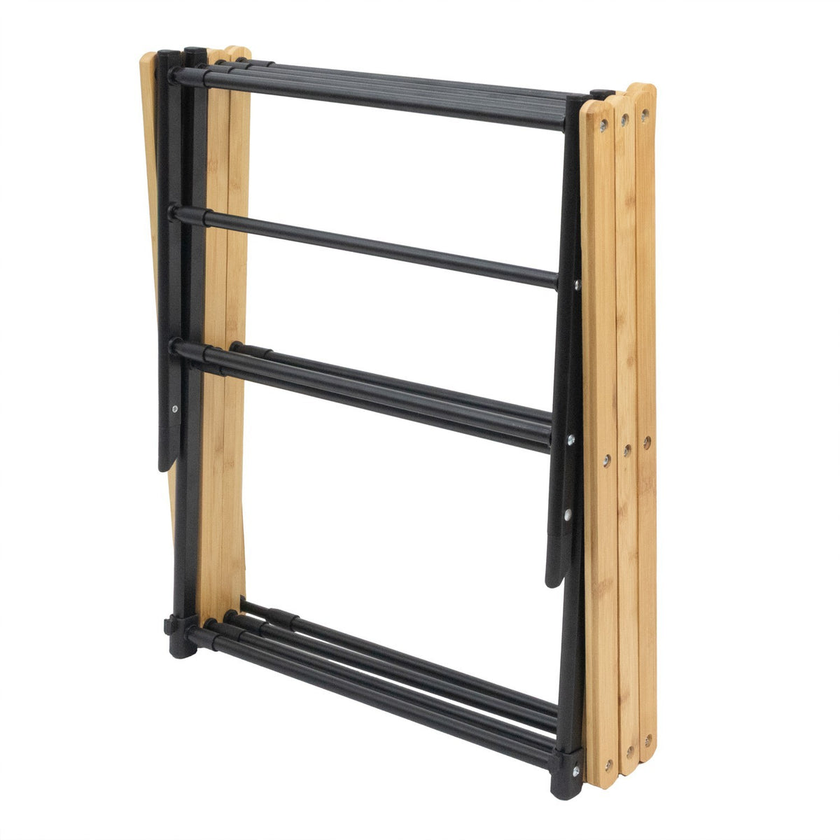 JVL Bamboo Extendable 3 Tier Concertina Clothes Airer