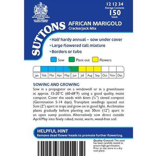 Suttons Marigold African Crackerjack Mix Seeds