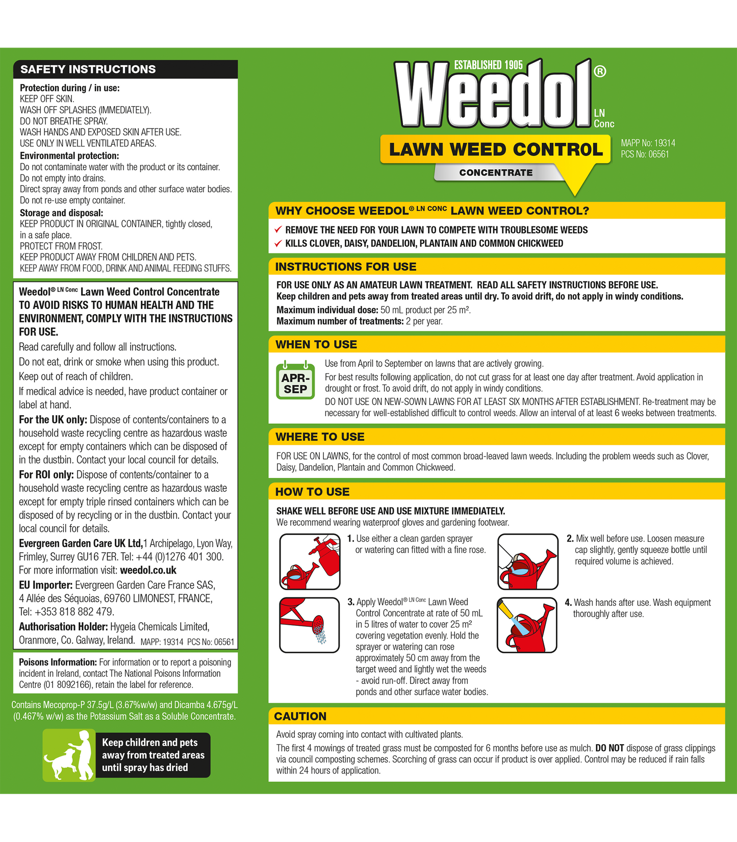 Weedol LN Lawn Weedkiller Concentrate 500ml