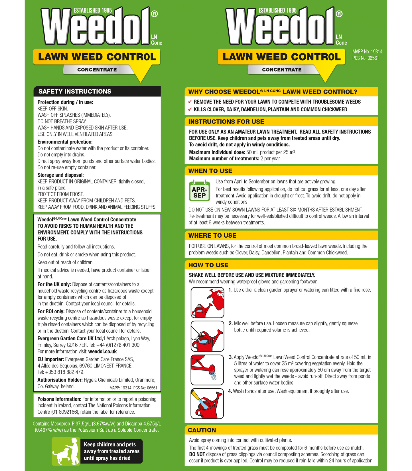 Weedol LN Lawn Weedkiller Concentrate 1L