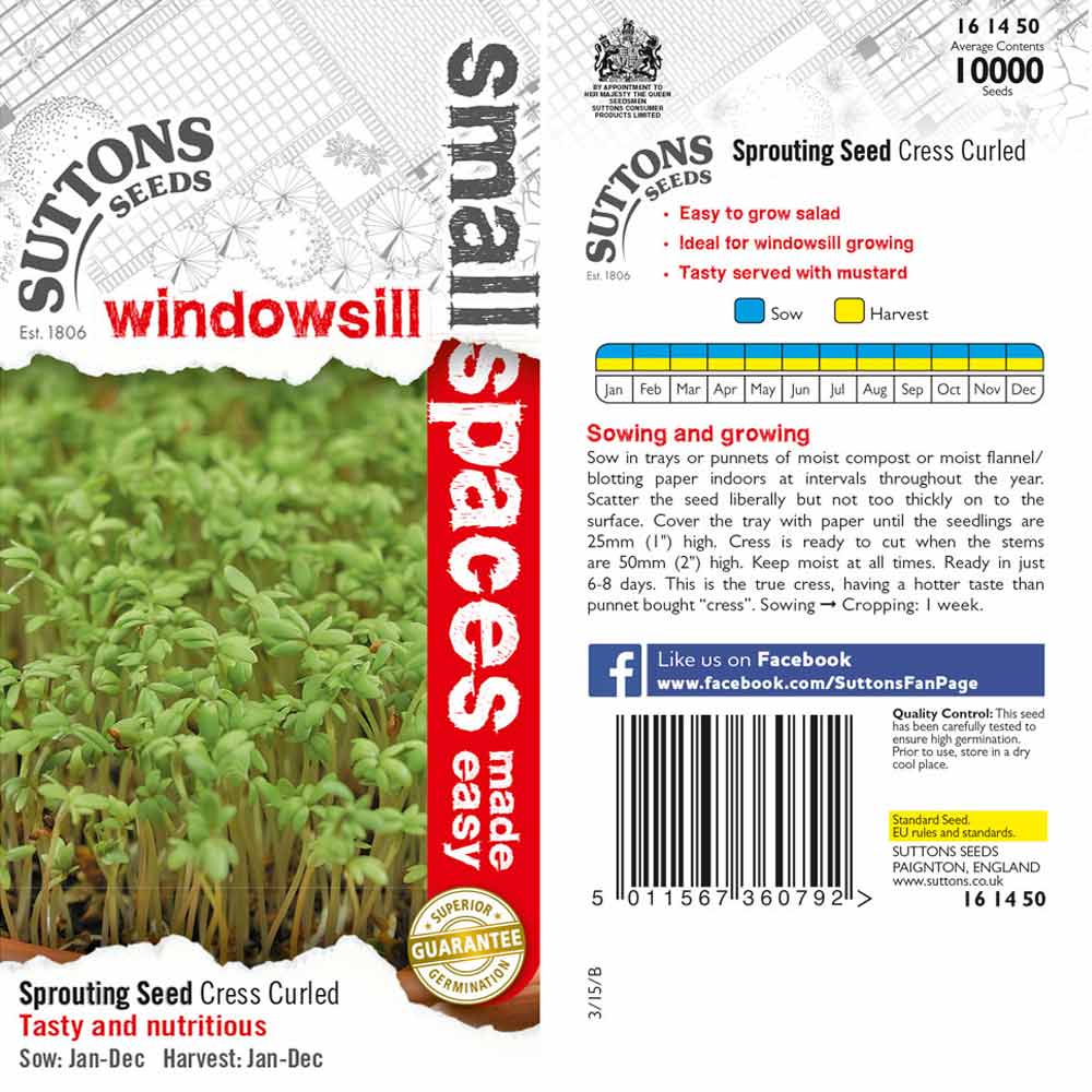Suttons Cress Curled Seeds