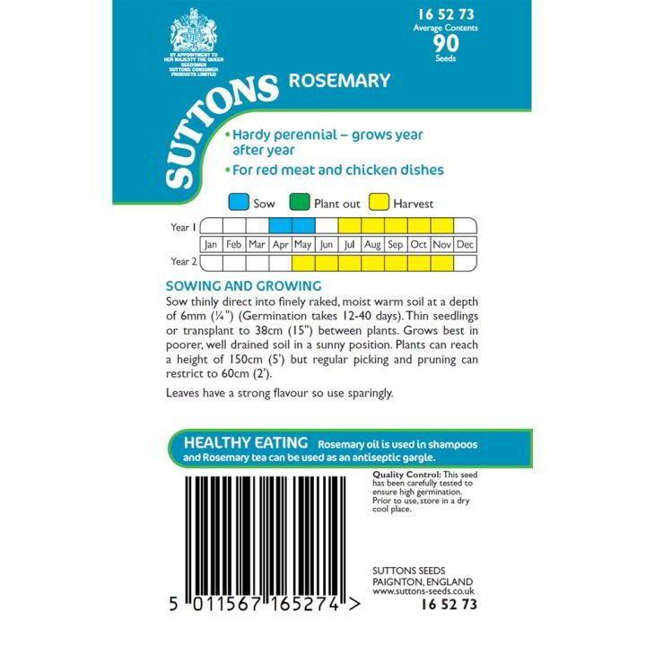 Suttons Herbs Rosemary Seeds