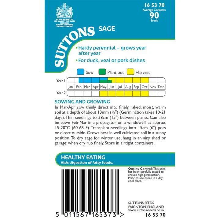 Suttons Herbs Sage Seeds