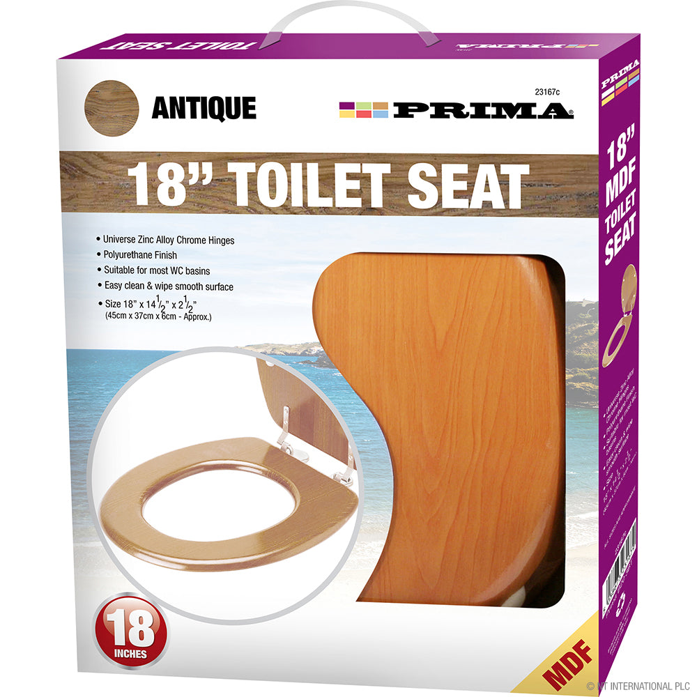 Prima 18" Antique Pine Toilet Seat