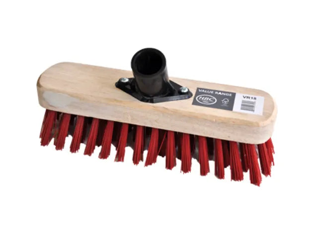 Hillbrush VR18 Red Stiff PVC 225mm Deck Scrubber