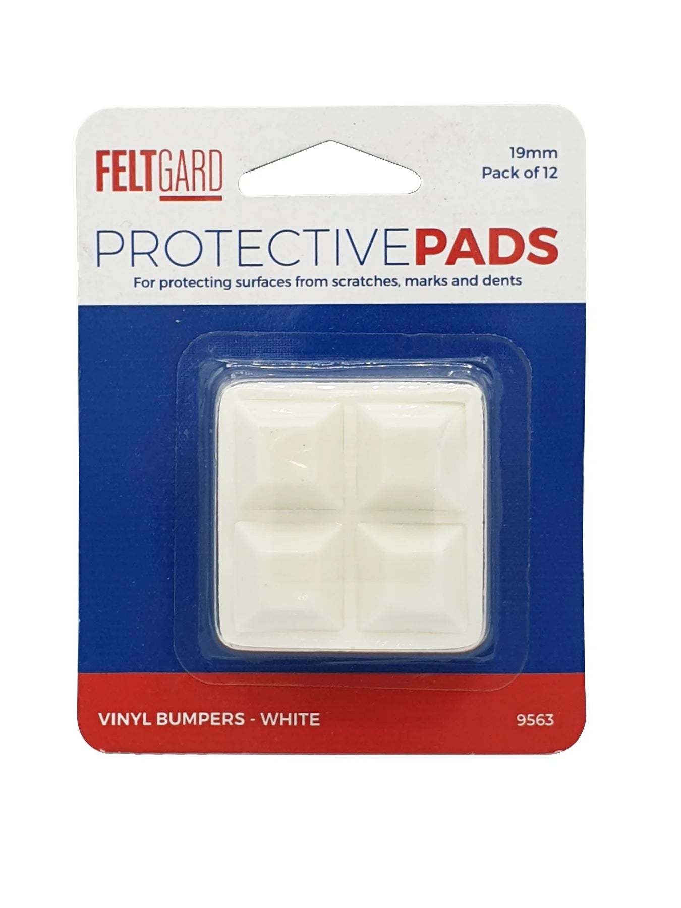 Felt Gard 19mm Protective Pads White Vinyl Bumpers 12 Pack