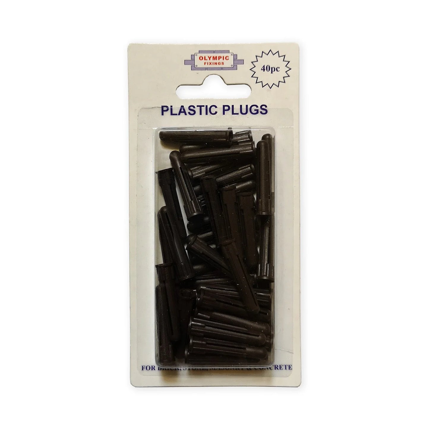 Olympic Fixings Brown Wall Plugs 40 Pack