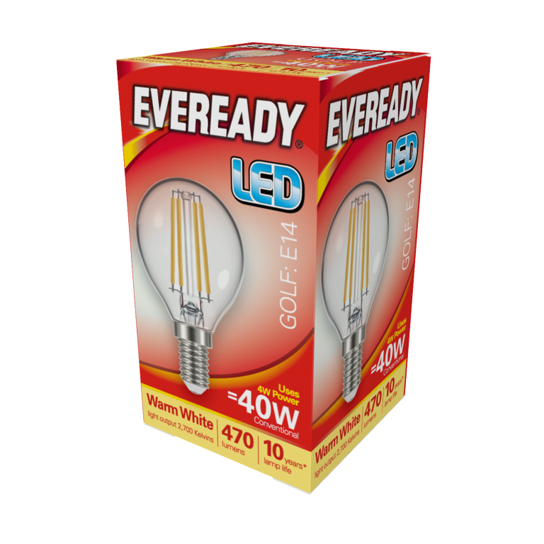 Eveready LED SES Clear 40W Golfball Warm White Bulb
