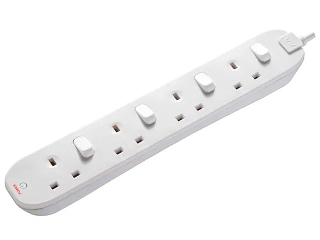 Daewoo 4 Way 2 Metre Individually Switched Extension Lead