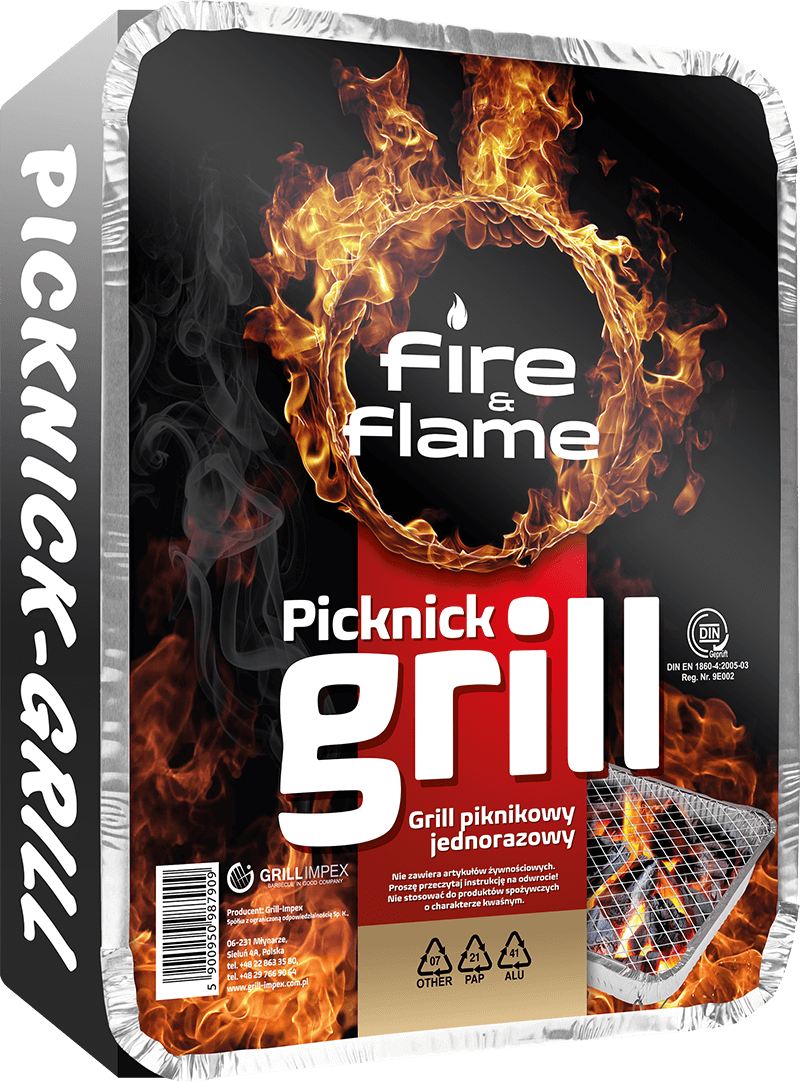 Fire & Flame Picknick Grill Single Use Disposable Barbecue