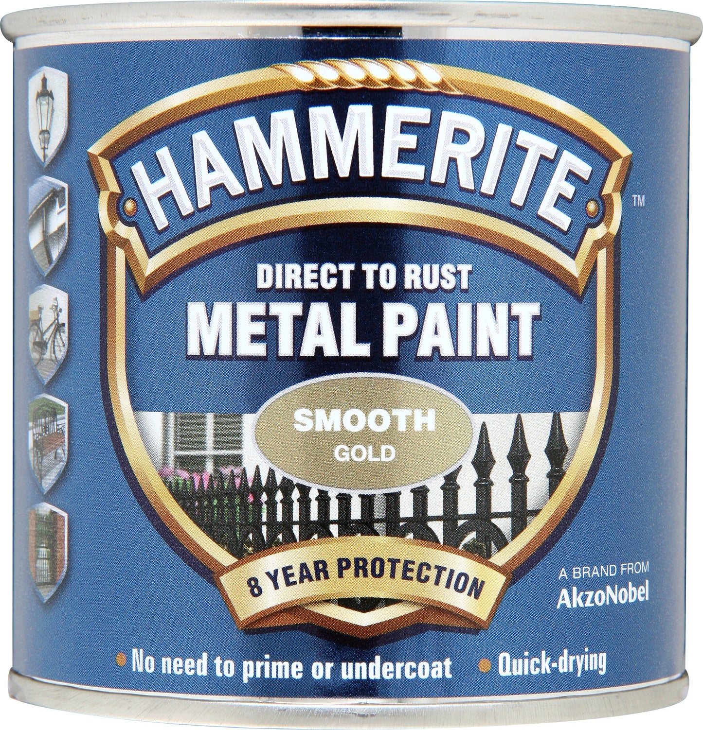 Hammerite Direct to Rust Metal Paint Smooth Gold 250ml