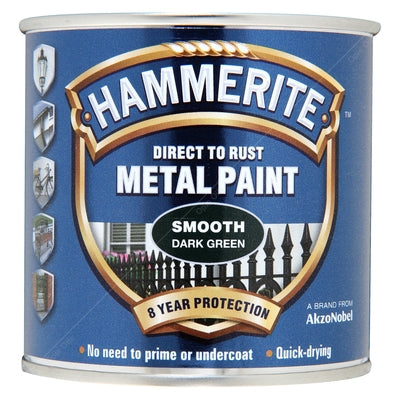Hammerite Direct to Rust Metal Paint Smooth Dark Green