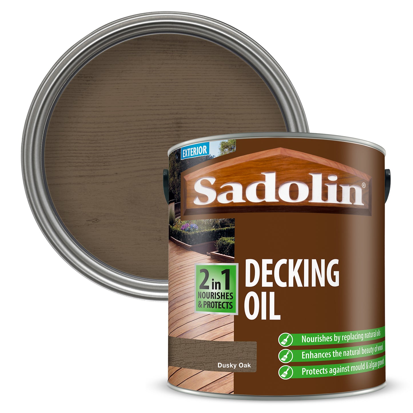 Sadolin 2 in 1 Decking Oil Dusky Oak 2.5L