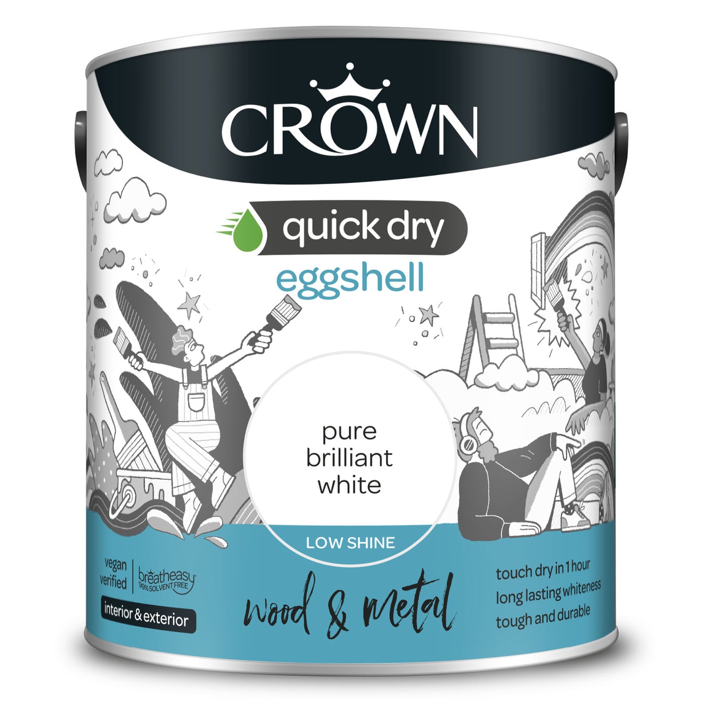 Crown Quick Dry Eggshell Pure Brilliant White