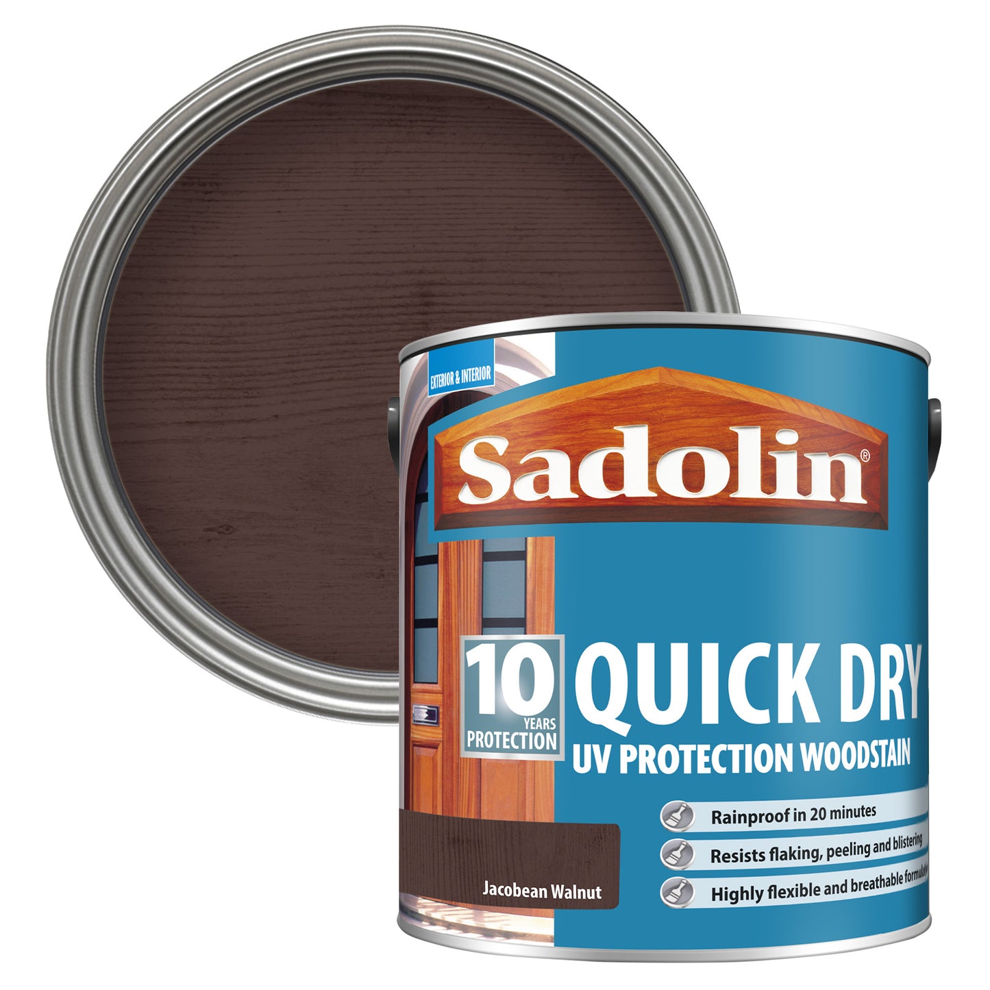 Sadolin 10 Year Quick Dry UV Protection Woodstain Jacobean Walnut