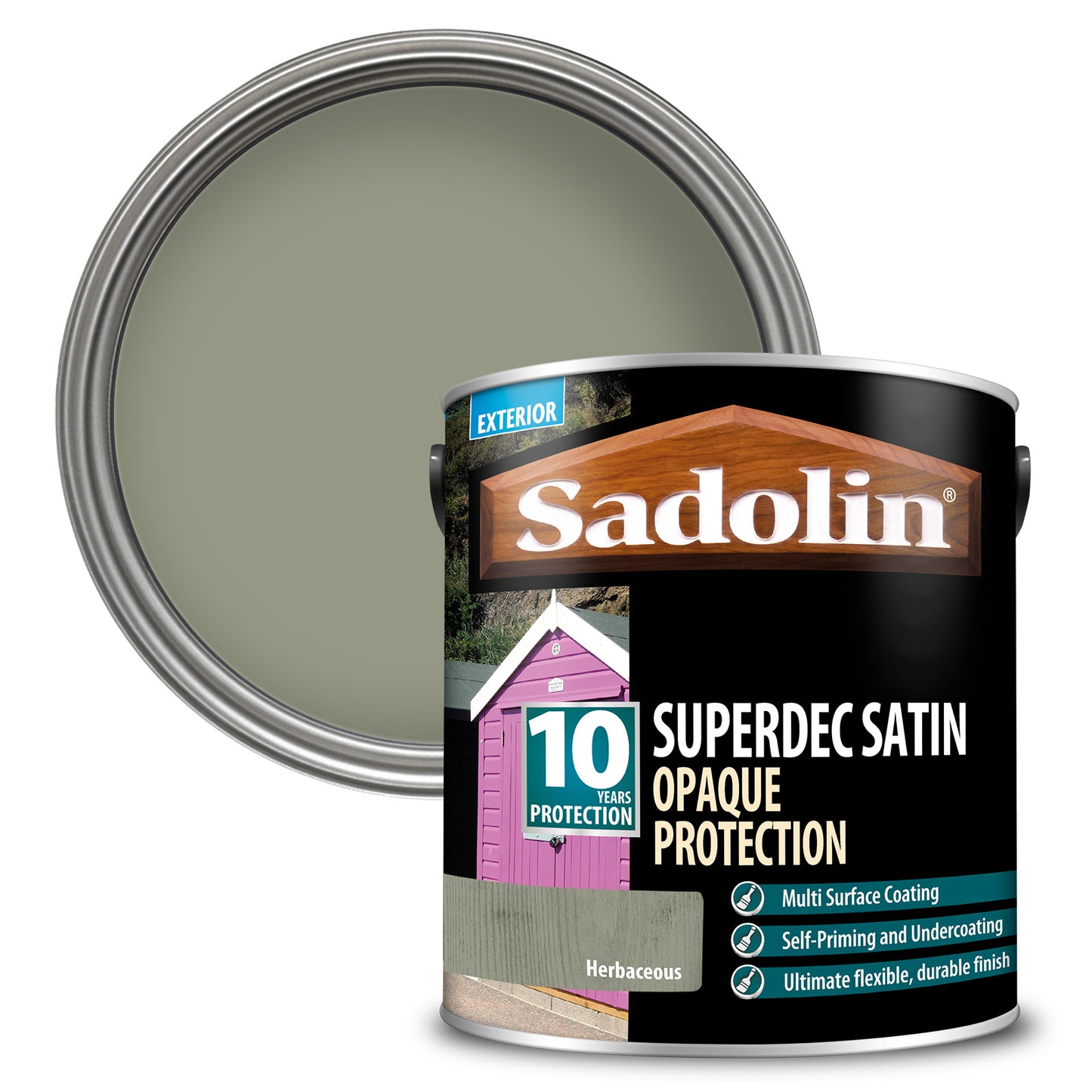 Sadolin Superdec Satin Opaque Wood Protection Herbaceous 2.5L