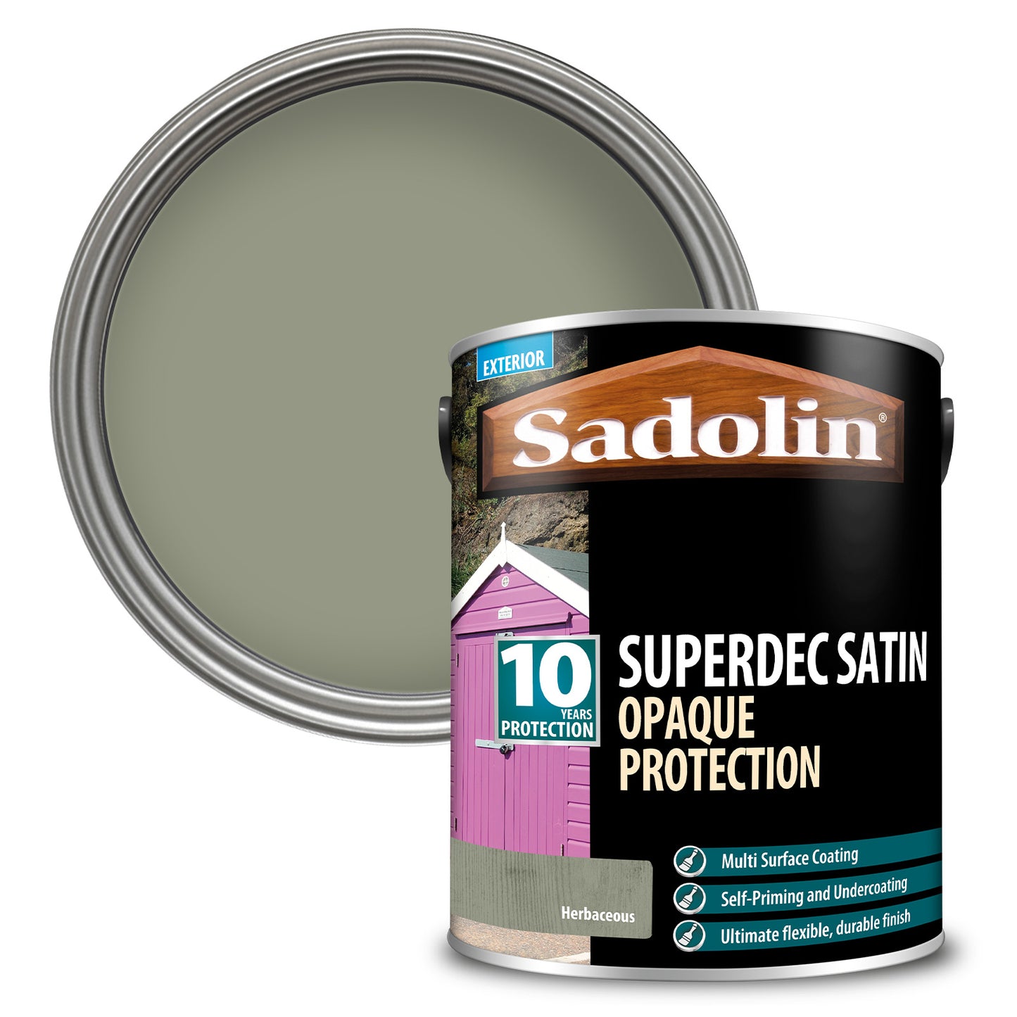 Sadolin Superdec Satin Opaque Wood Protection Herbaceous 5L