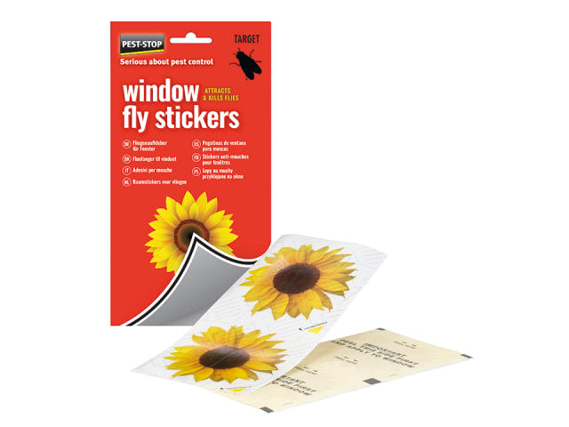 Pest Stop Sunflower Window Fly Stickers 4 Pack
