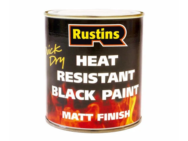 Rustins Quick Dry High Heat Matt Black Paint 500ml