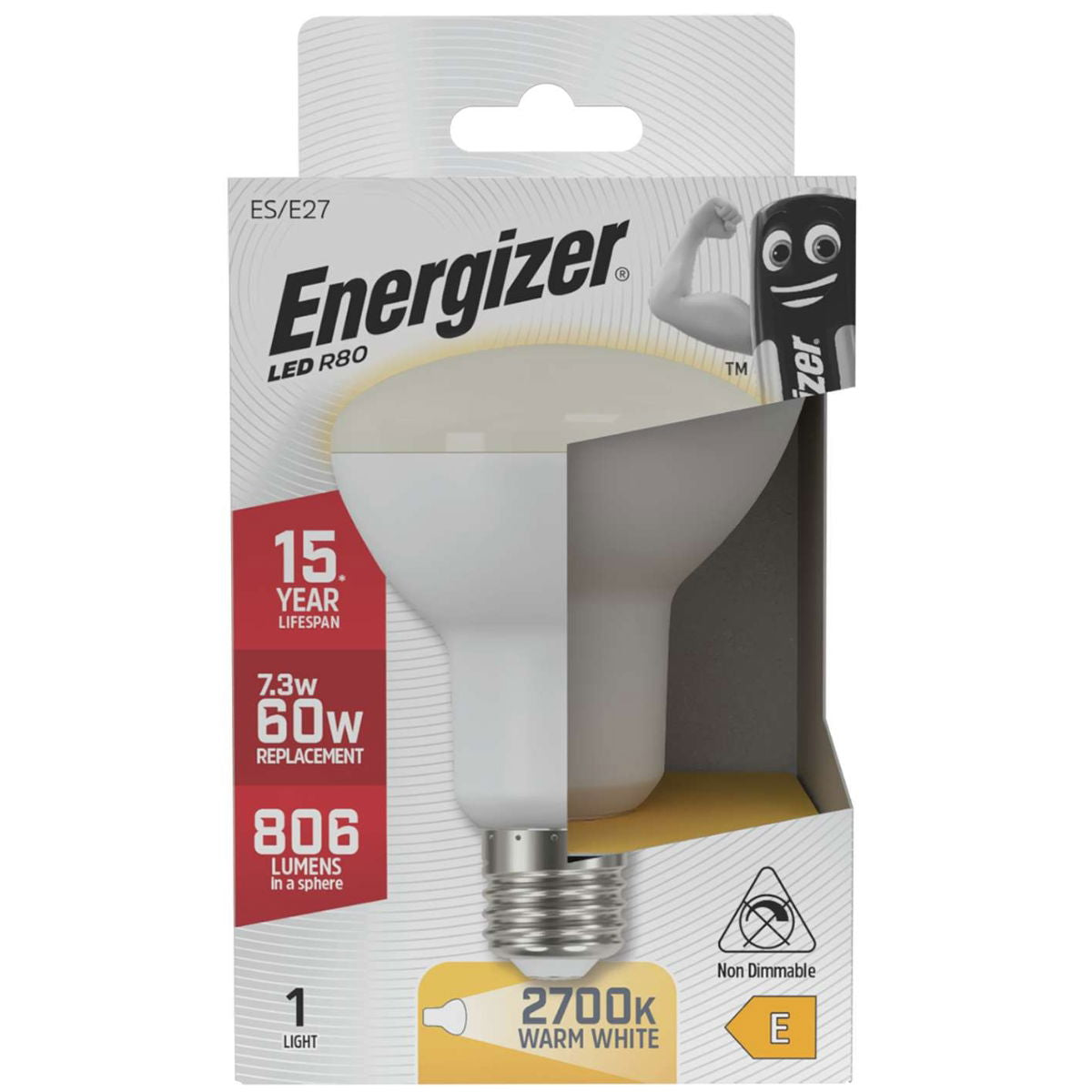 Energizer LED ES R80 Reflector 60W Warm White
