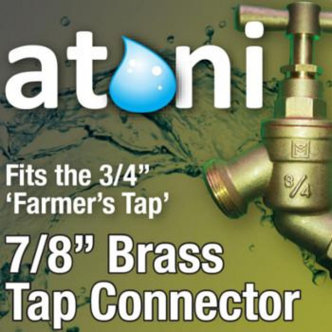 Atoni Brass Tap Connector for 3/4" Farmer's Tap