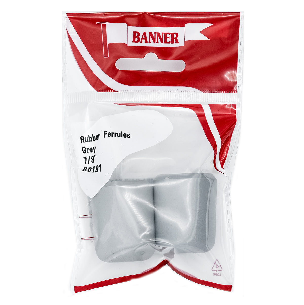 Banner B0181 7/8" Grey Rubber Ferrules 2 Pack