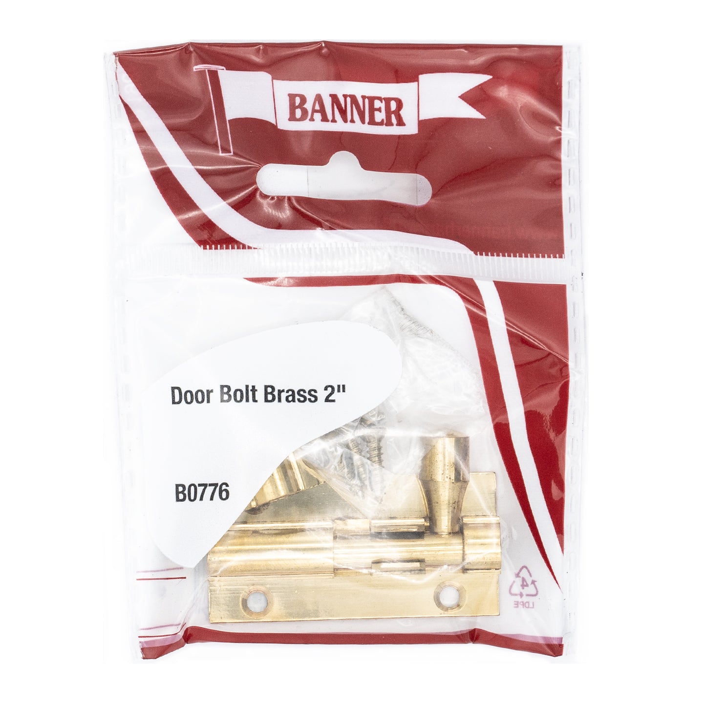 Banner 2" Brass Door Bolt
