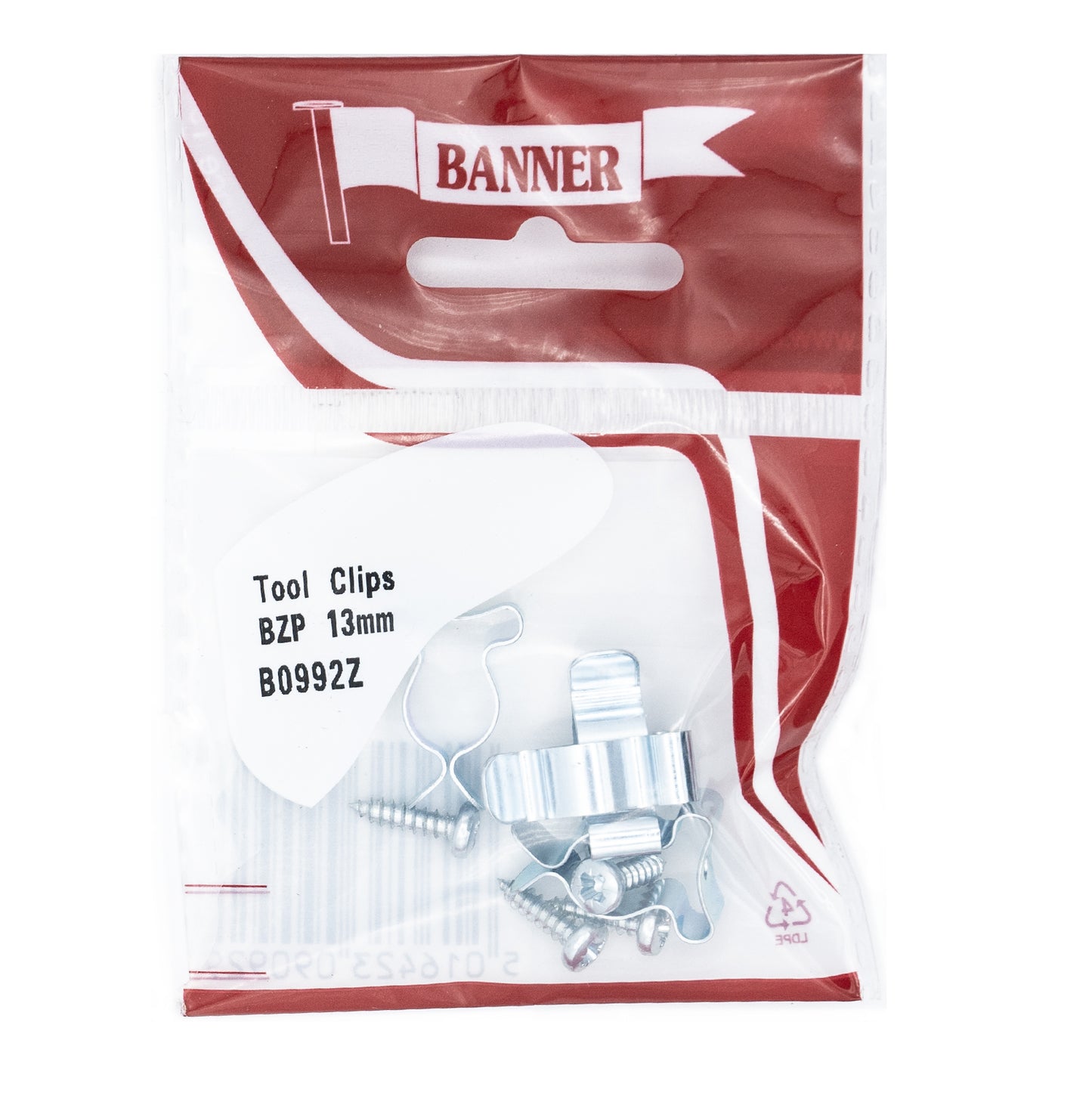 Banner BZP 13mm Tool Clips 4 Pack