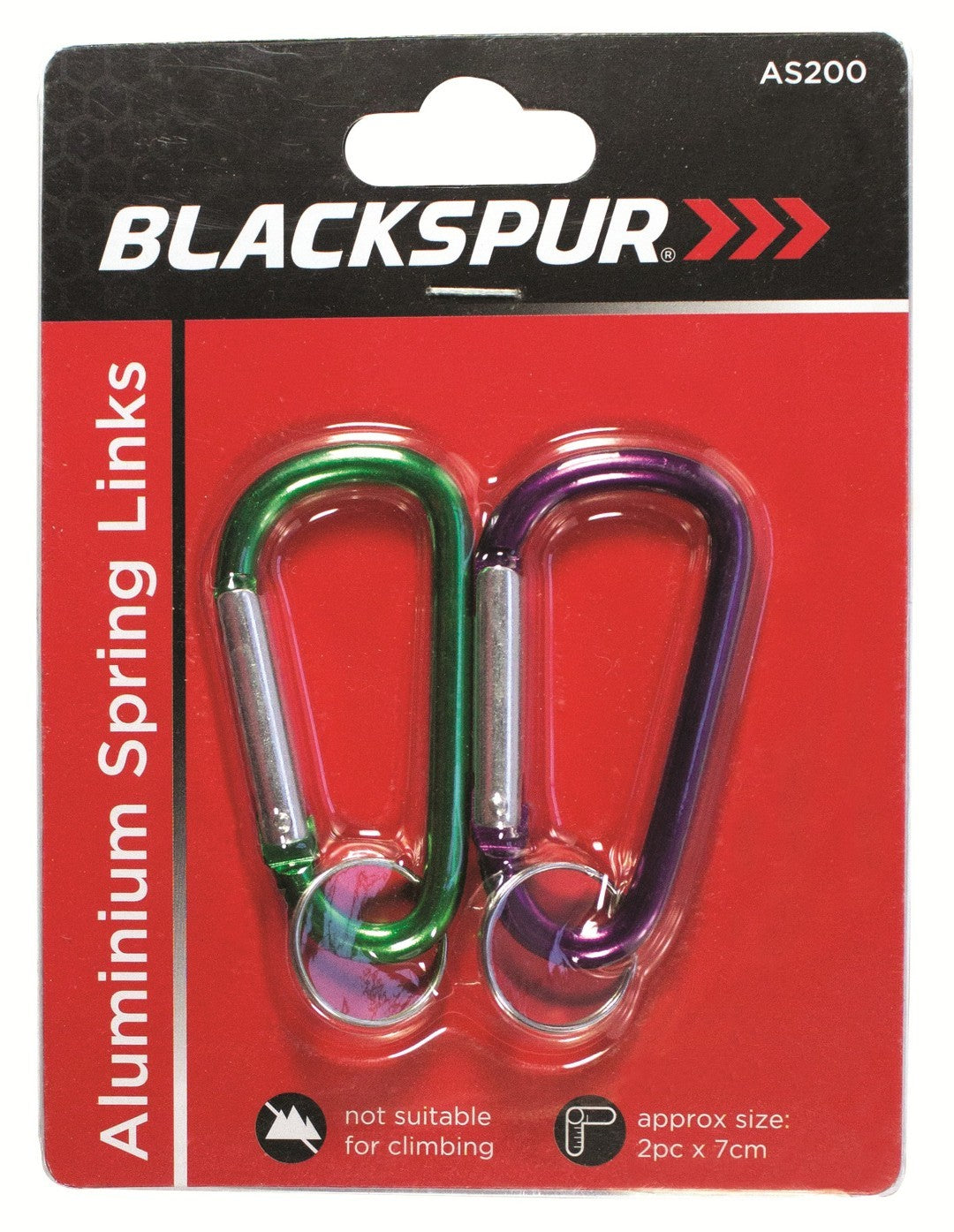 Blackspur AS200 7cm Spring Link Carabiners 2 Pack
