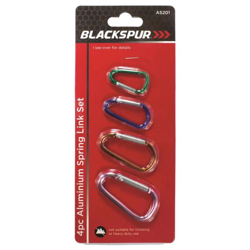 Blackspur AS201 Assorted Spring Link Carabiners 4 Pack