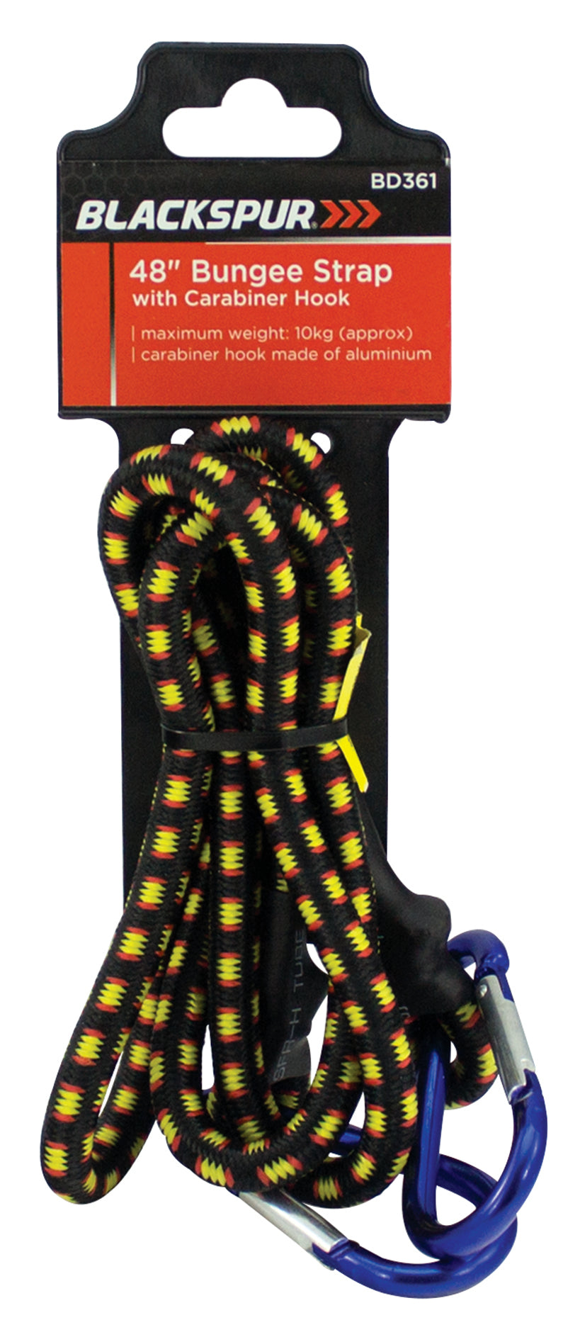 Blackspur 48" Bungee Strap with Carabiner Hook