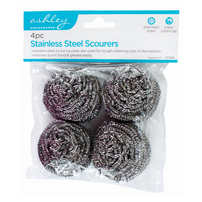 Ashley Stainless Steel Scourers 4 Pack