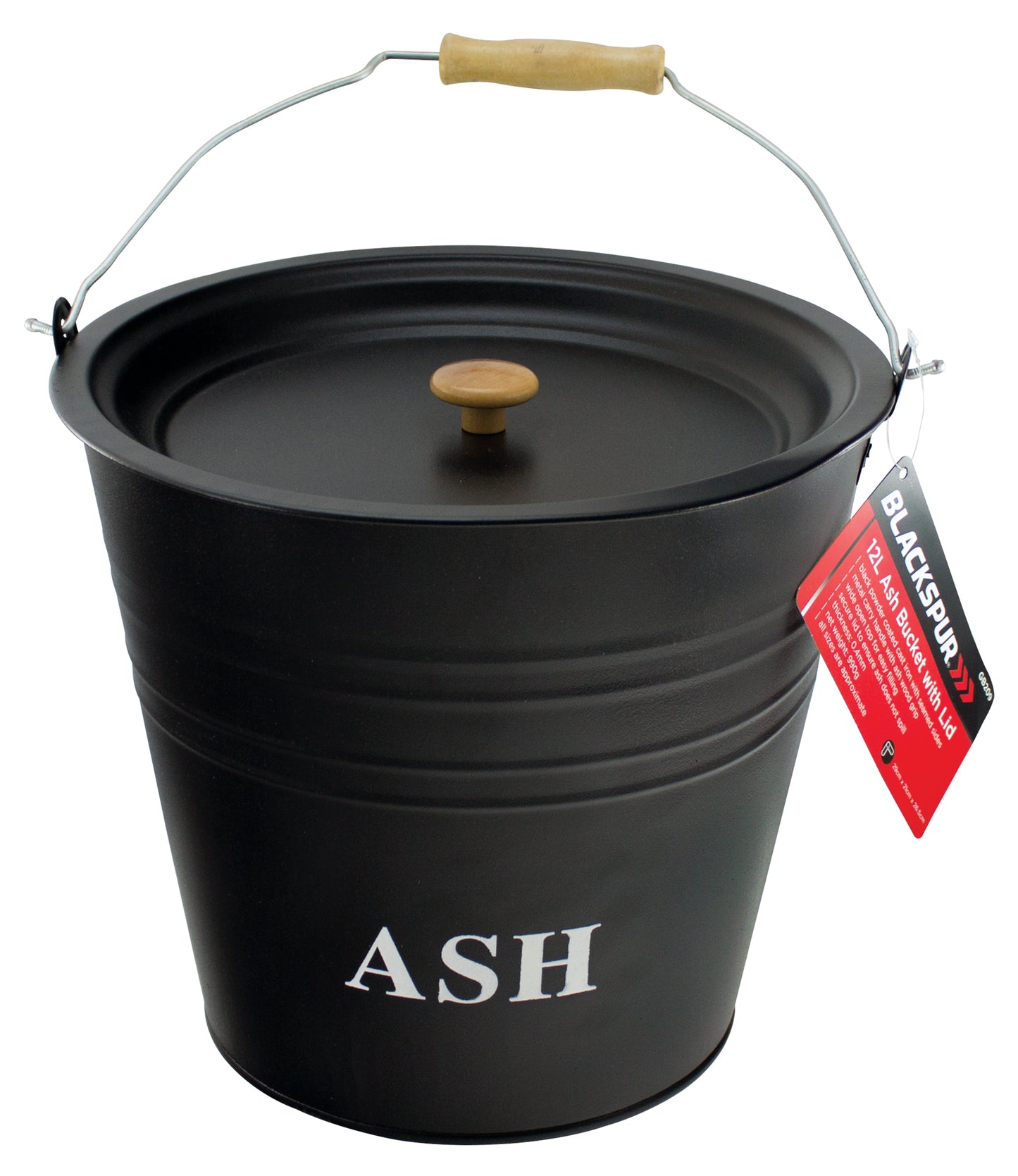 Blackspur GB209 12L Ash Bucket with Lid