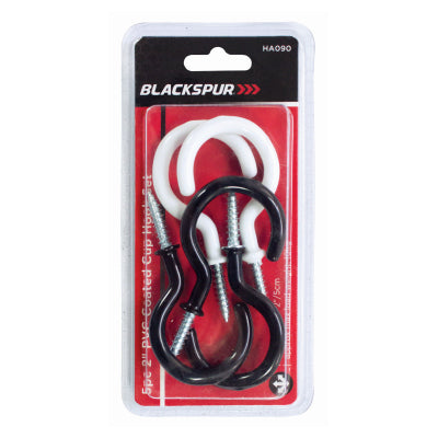 Blackspur HA090 2" PVC Cup Hooks 5 Pack