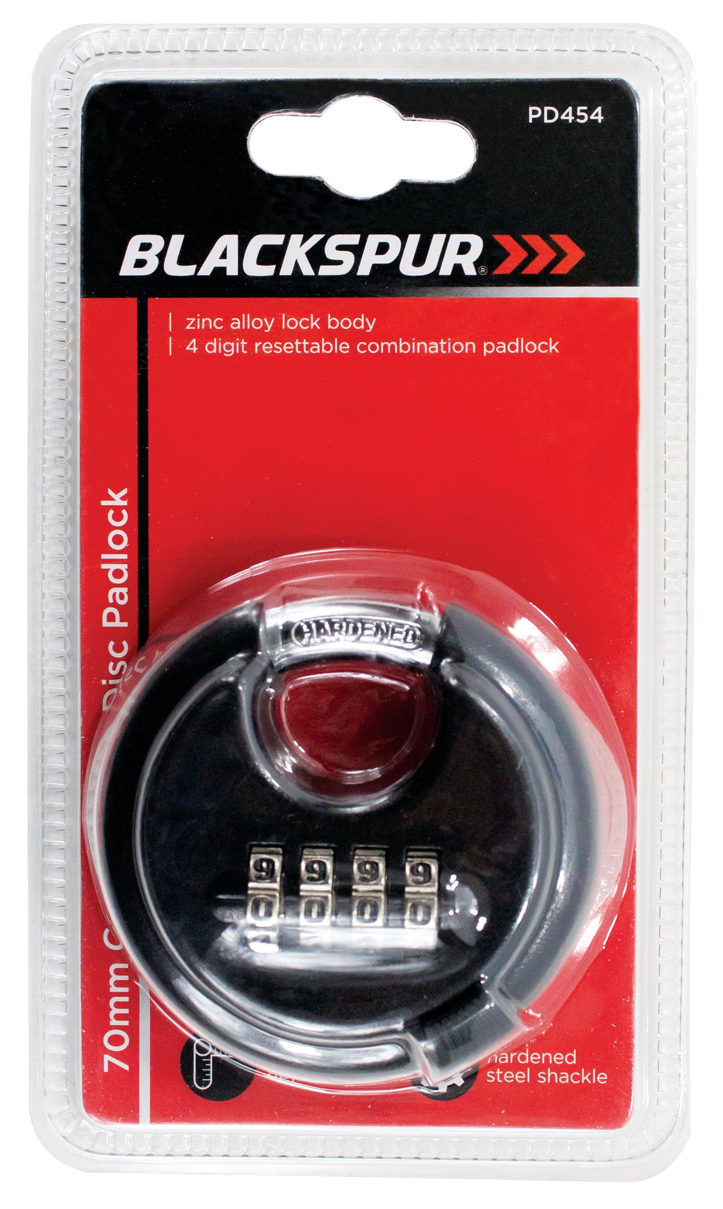 Blackspur PD454 70mm Combination Disc Padlock