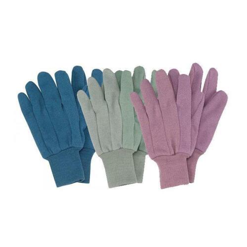 Briers Flowerfield Cotton Grips Gloves Triple Pack Medium/8