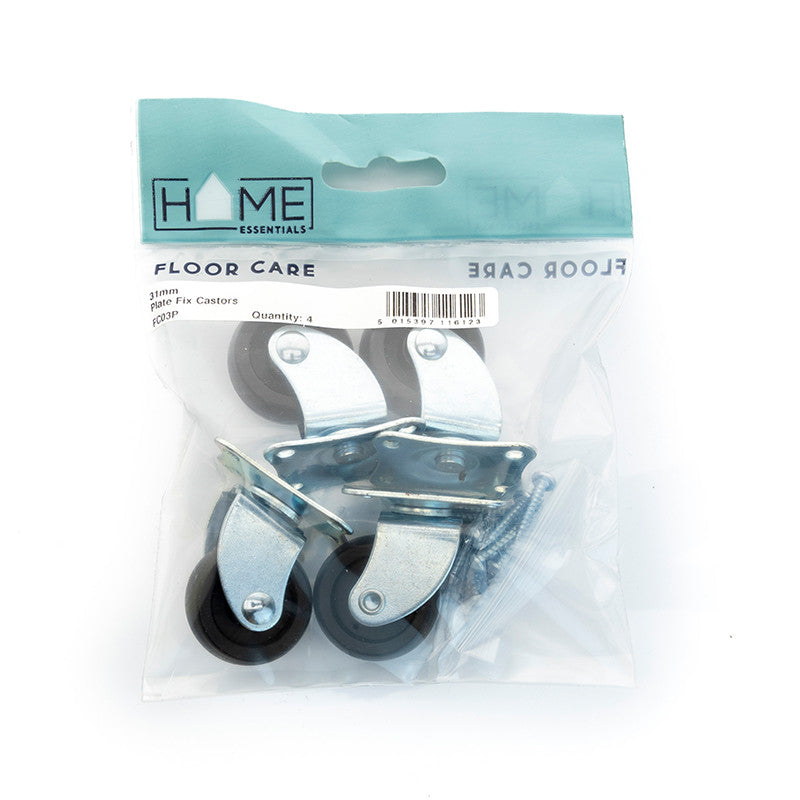 Centurion FC03P 31mm Plate Fix Castors 4 Pack