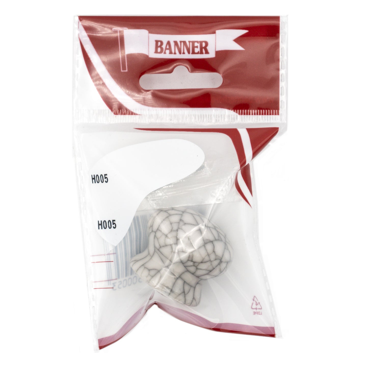 Banner White & Grey Crackled Porcelain Door Knob 35mm