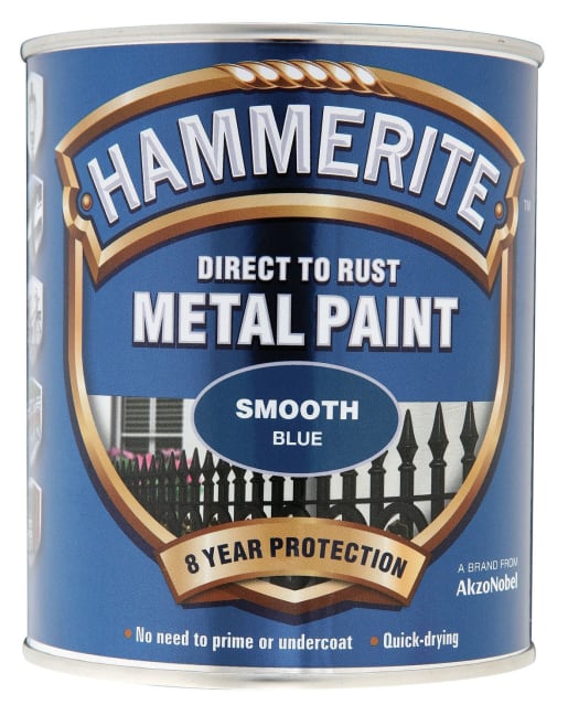 Hammerite Direct to Rust Metal Paint Smooth Blue