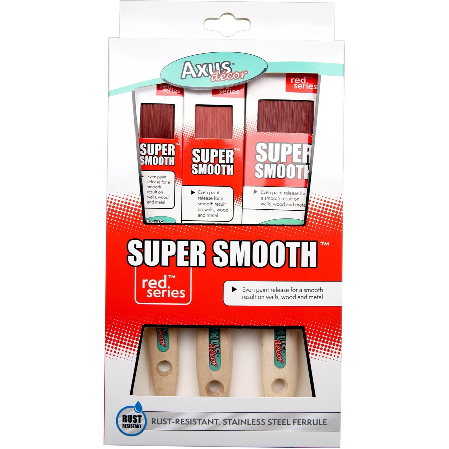 Axus Decor Red Series Super Smooth Brush Set 3 Pack