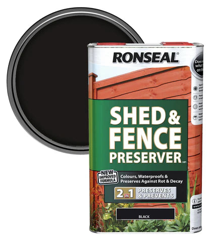 Ronseal Shed & Fence Preserver Black 5L