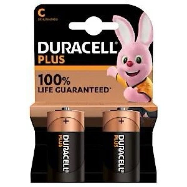 Duracell Plus C Battery 2 Pack