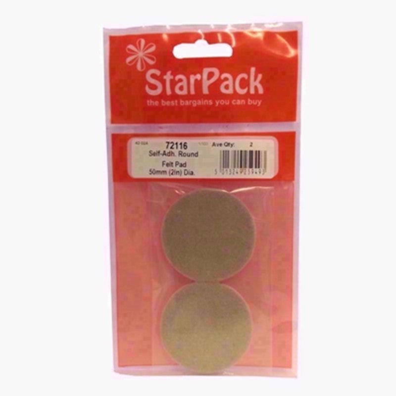 Star Pack 2” Self Adhesive Round Felt Pads 2 Pack