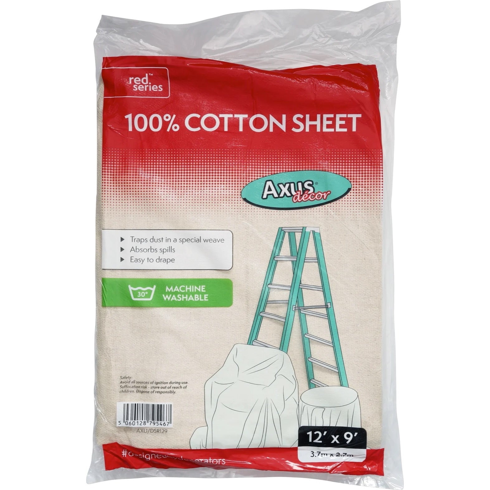 Axus Decor Red Series Cotton Dust Sheet 12' x 9' – Jim's DIY