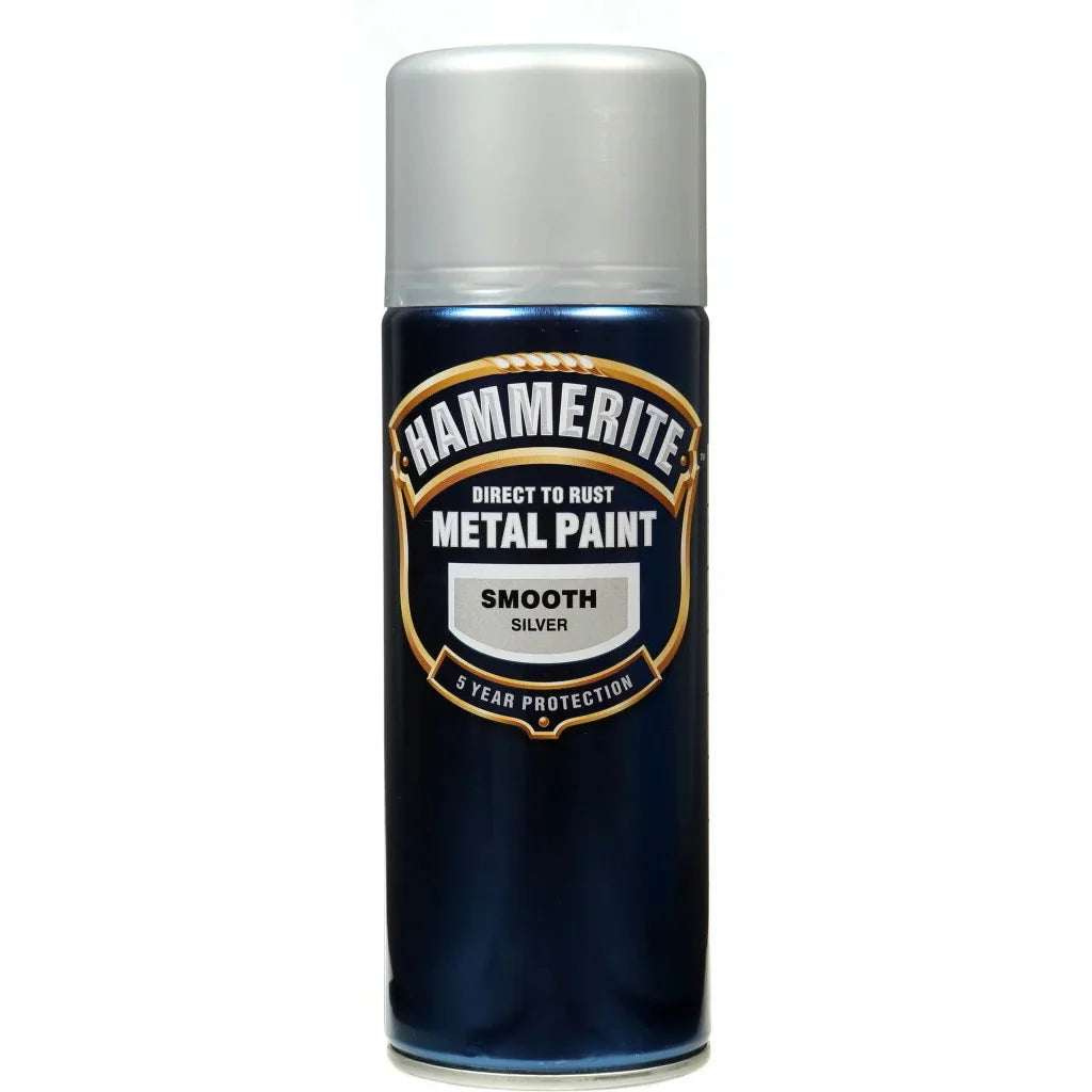 Hammerite Direct to Rust Metal Spray Paint Smooth Silver 400ml