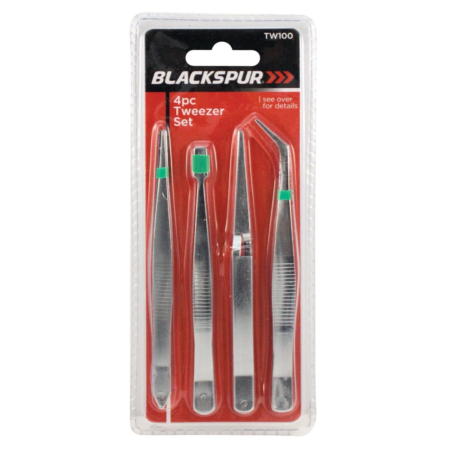 Blackspur TW100 4 Piece Tweezer Set