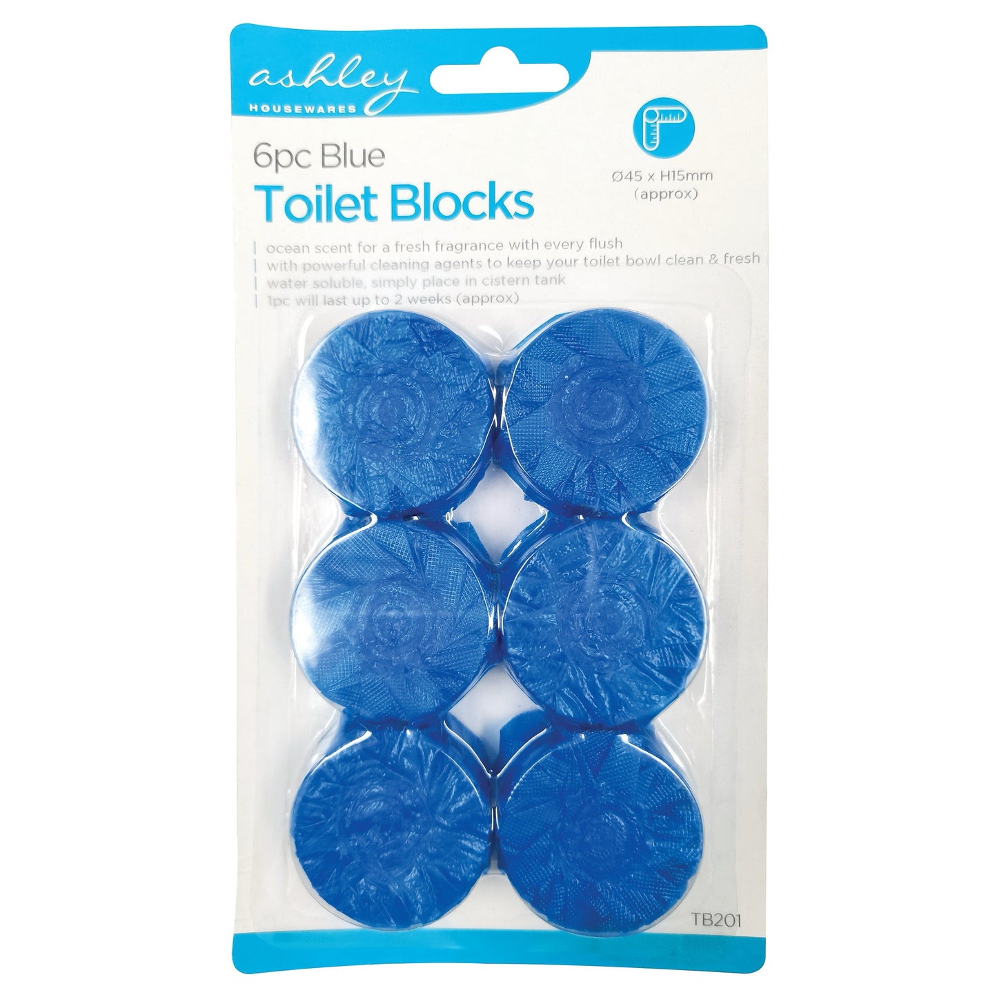 Ashley TB201 6 Piece Blue Toilet Blocks